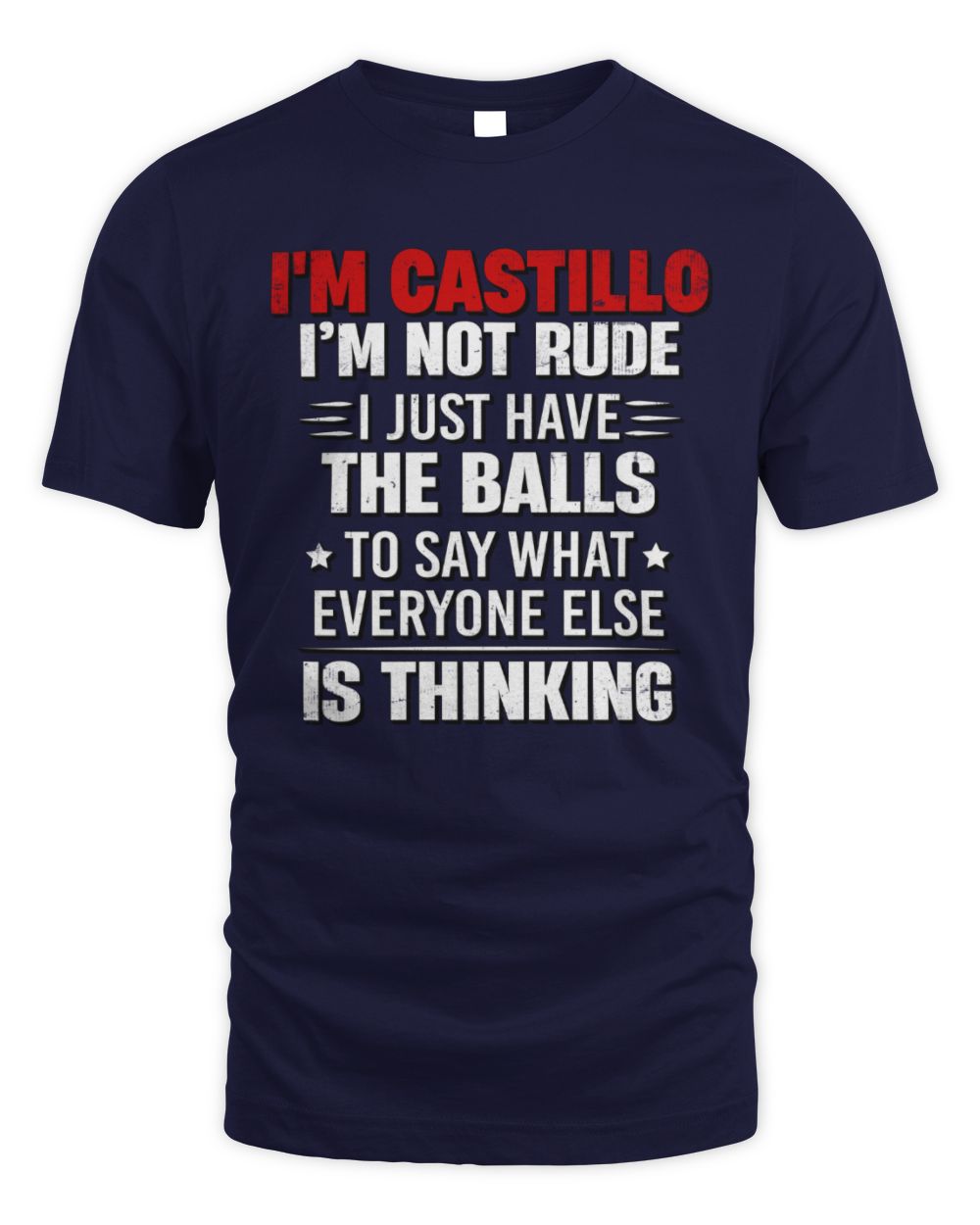 I'm Name I'm Not Rude I Just Have The Balls Funny T-Shirt CASTILLO M1-46 / Unisex Standard T-Shirt / navy
