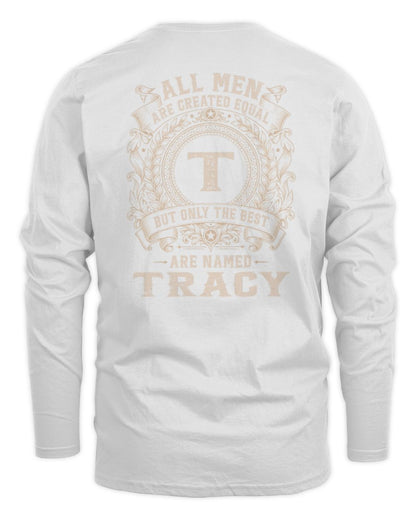 All Men Are Created Equal Cool Logo Shirt TRACY M1-60 / Men's Long Sleeved T-Shirt / white