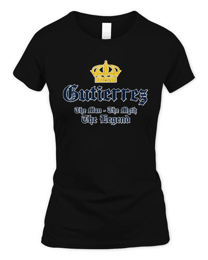 The Man The Myth The Legend Corona Beer T-Shirt GUTIERREZ M1-S83 / Women's Standard T-Shirt / black