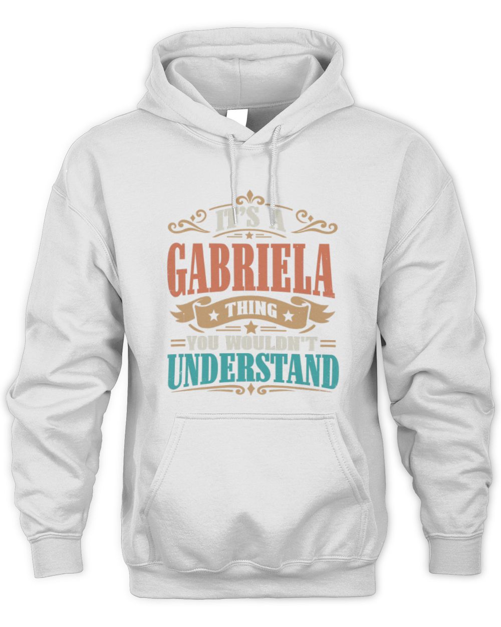 It’s a Name Thing Personalized Retro T-Shirt GABRIELA M1-47 / Unisex Hoodie / white