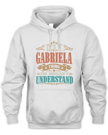 It’s a Name Thing Personalized Retro T-Shirt GABRIELA M1-47 / Unisex Hoodie / white