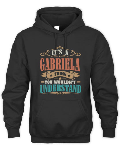 It’s a Name Thing Personalized Retro T-Shirt GABRIELA M1-47 / Unisex Hoodie / black