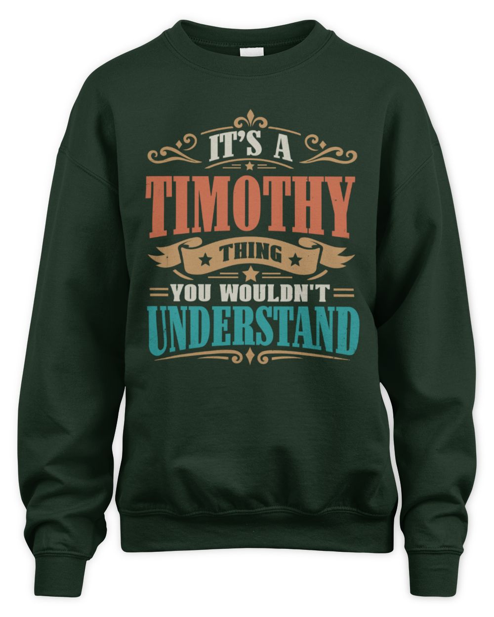 It’s a Name Thing Personalized Retro T-Shirt TIMOTHY M1-47 / Unisex Sweatshirt / forest green