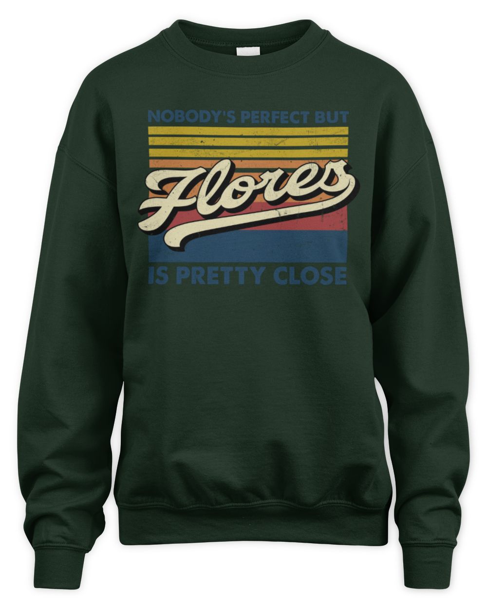 Nobody's Perfect But Your Name Is Pretty Close Retro Shirt FLORES M1-65 / Unisex Sweatshirt / forest green