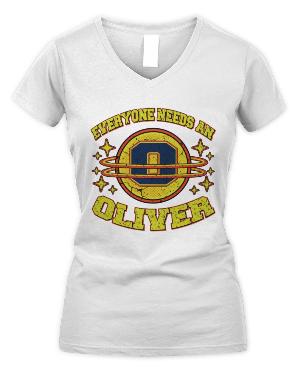 Everyone Needs a Your Name Shirt OLIVER M1-76 / Women's V-Neck T-Shirt / white