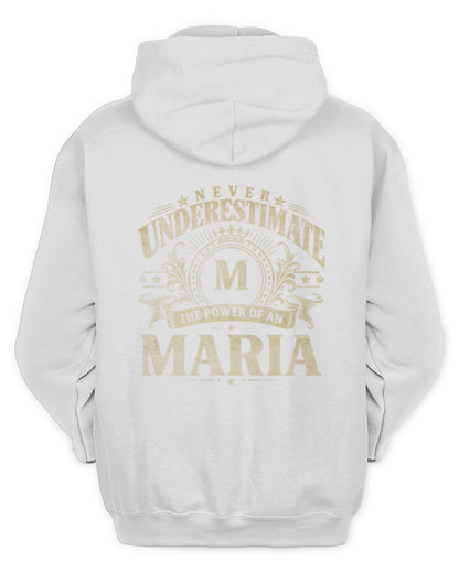 Never Underestimate Your Name Luxury Logo Shirt MARIA M1-63 / Unisex Hoodie / white