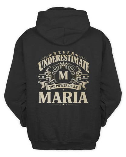 Never Underestimate Your Name Luxury Logo Shirt MARIA M1-63 / Unisex Hoodie / black