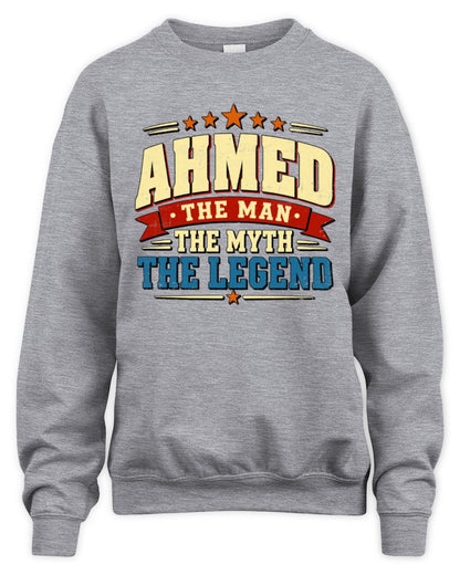 The Man The Myth The Legend Ribbon Vintage T-Shirt AHMED M1-56 / Unisex Sweatshirt / sport grey
