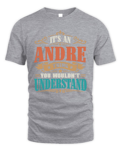 It’s a Name Thing Personalized Retro T-Shirt ANDRE M1-47 / Unisex Standard T-Shirt / sport grey
