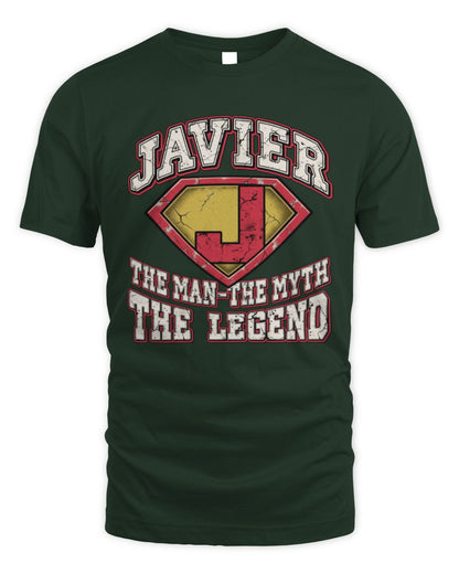 The Man The Myth The Legend Superman Graphic T-Shirt JAVIER M1-74 / Unisex Standard T-Shirt / forest green
