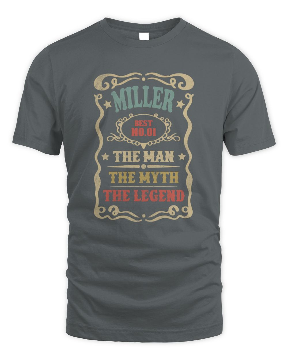 The Man The Myth The Legend Vintage Gold Wine Shirt MILLER M1-52 / Unisex Standard T-Shirt / charcoal