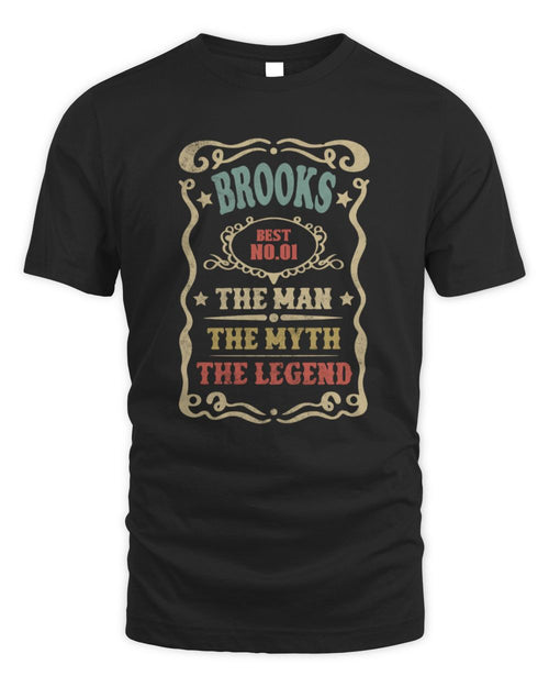 The Man The Myth The Legend Vintage Gold Wine Shirt BROOKS M1-52 / Unisex Standard T-Shirt / black
