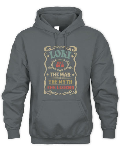 The Man The Myth The Legend Vintage Gold Wine Shirt LORI M1-52 / Unisex Hoodie / charcoal