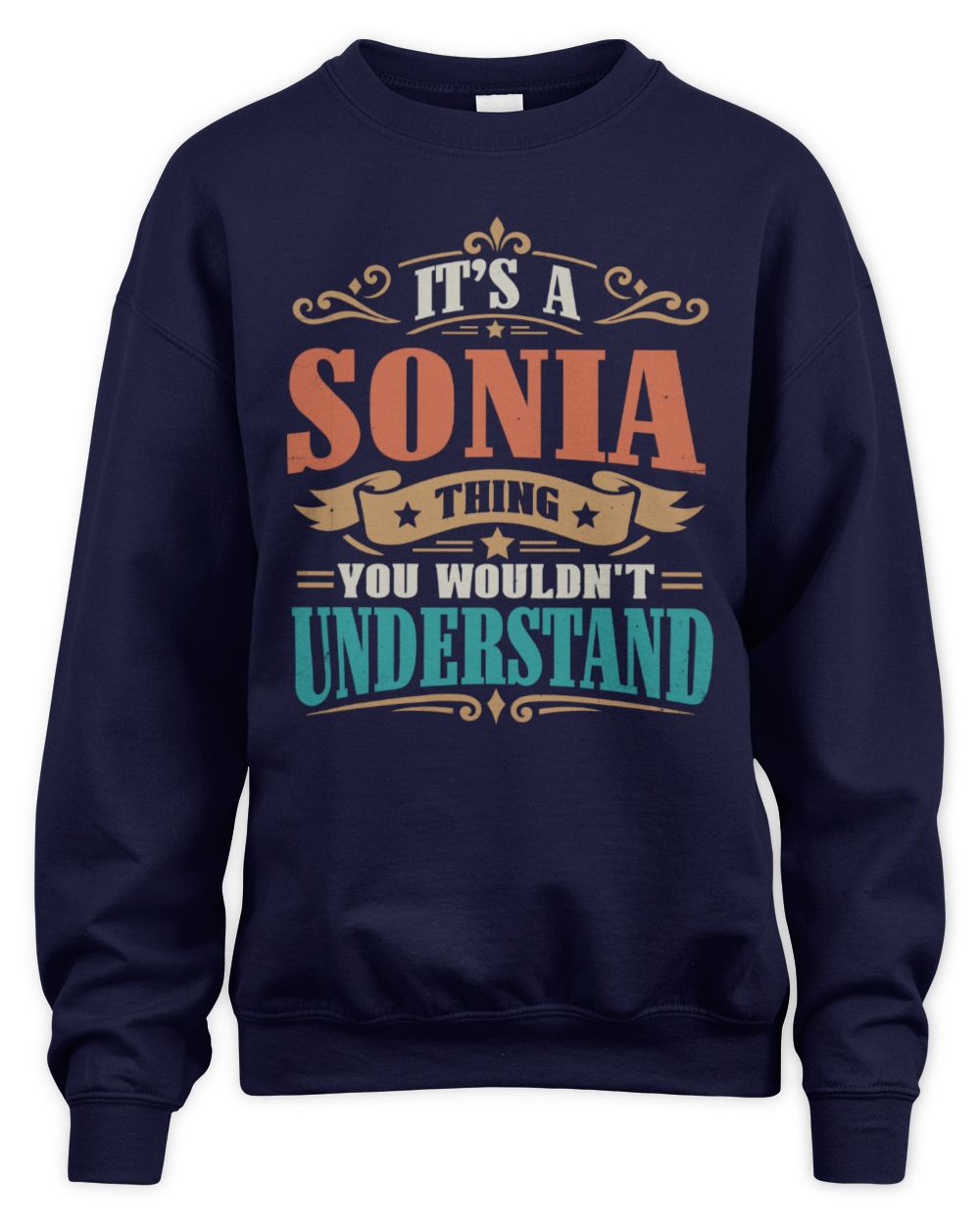 It’s a Name Thing Personalized Retro T-Shirt SONIA M1-47 / Unisex Sweatshirt / navy