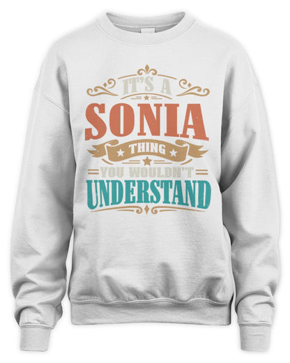 It’s a Name Thing Personalized Retro T-Shirt SONIA M1-47 / Unisex Sweatshirt / white