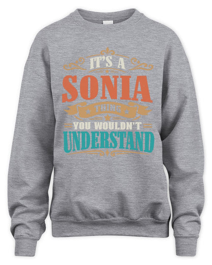 It’s a Name Thing Personalized Retro T-Shirt SONIA M1-47 / Unisex Sweatshirt / sport grey