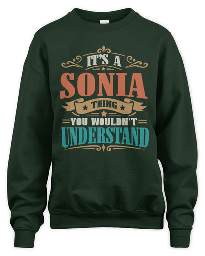 It’s a Name Thing Personalized Retro T-Shirt SONIA M1-47 / Unisex Sweatshirt / forest green