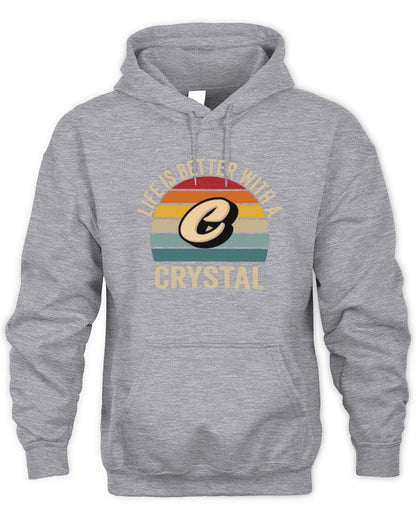 Life Is Better with Name Vintage Sun Shirt CRYSTAL M1-50 / Unisex Hoodie / sport grey