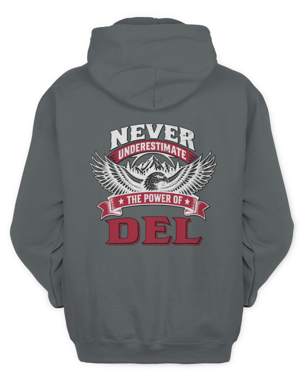 Never Underestimate Your Name Eagle Mountain Shirt DEL M1-61 / Unisex Hoodie / charcoal