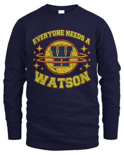 Everyone Needs a Your Name Shirt WATSON M1-76 / Men's Long Sleeved T-Shirt / navy