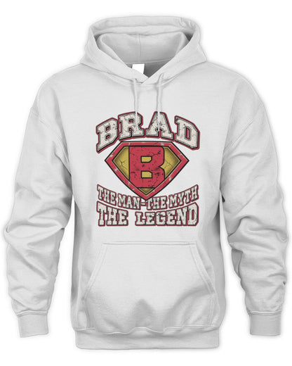 The Man The Myth The Legend Superman Graphic T-Shirt BRAD M1-74 / Unisex Hoodie / white
