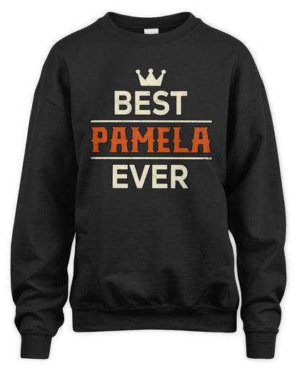 Best Your Name With Crown Shirt PAMELA M1-59 / Unisex Sweatshirt / black