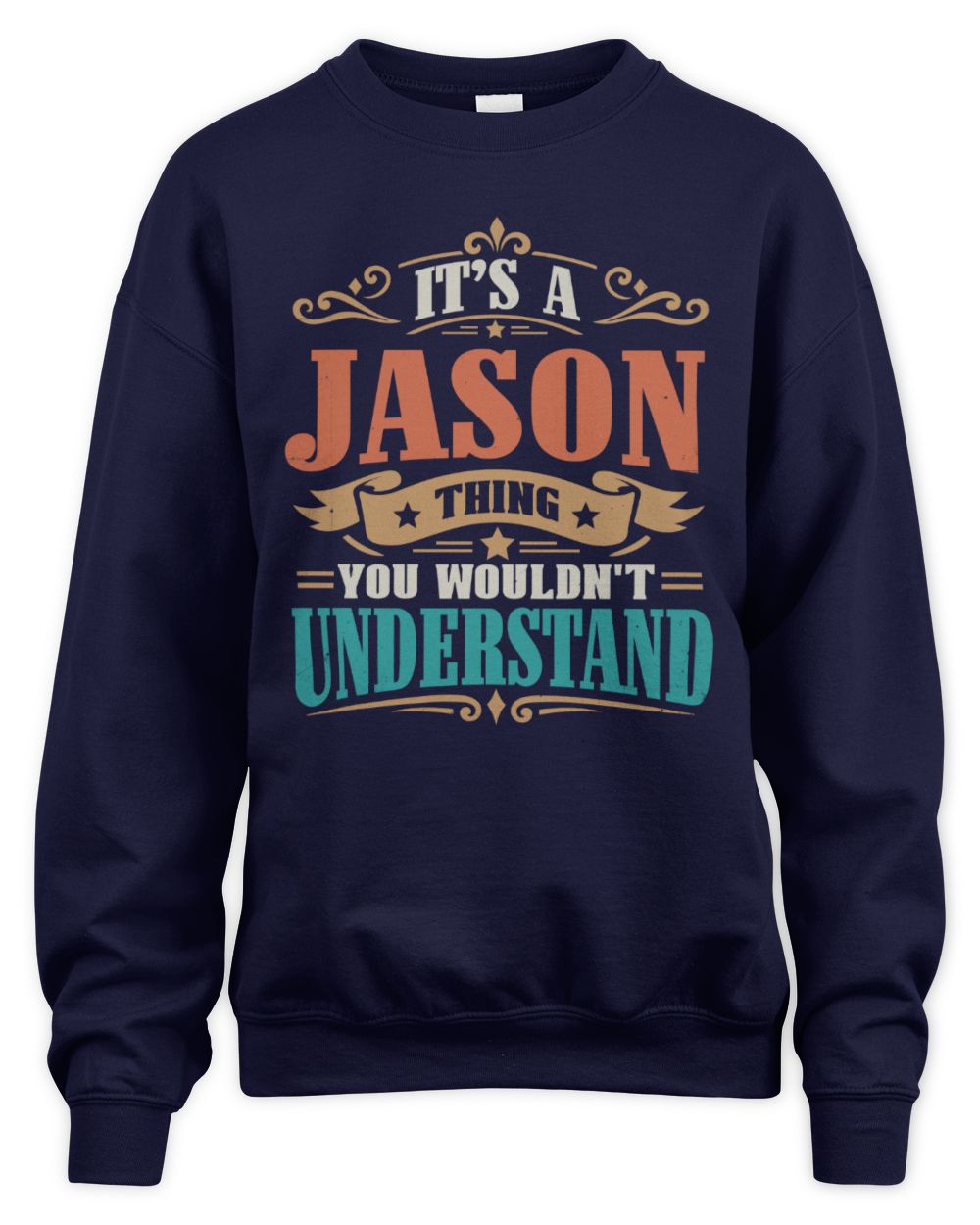 It’s a Name Thing Personalized Retro T-Shirt JASON M1-47 / Unisex Sweatshirt / navy