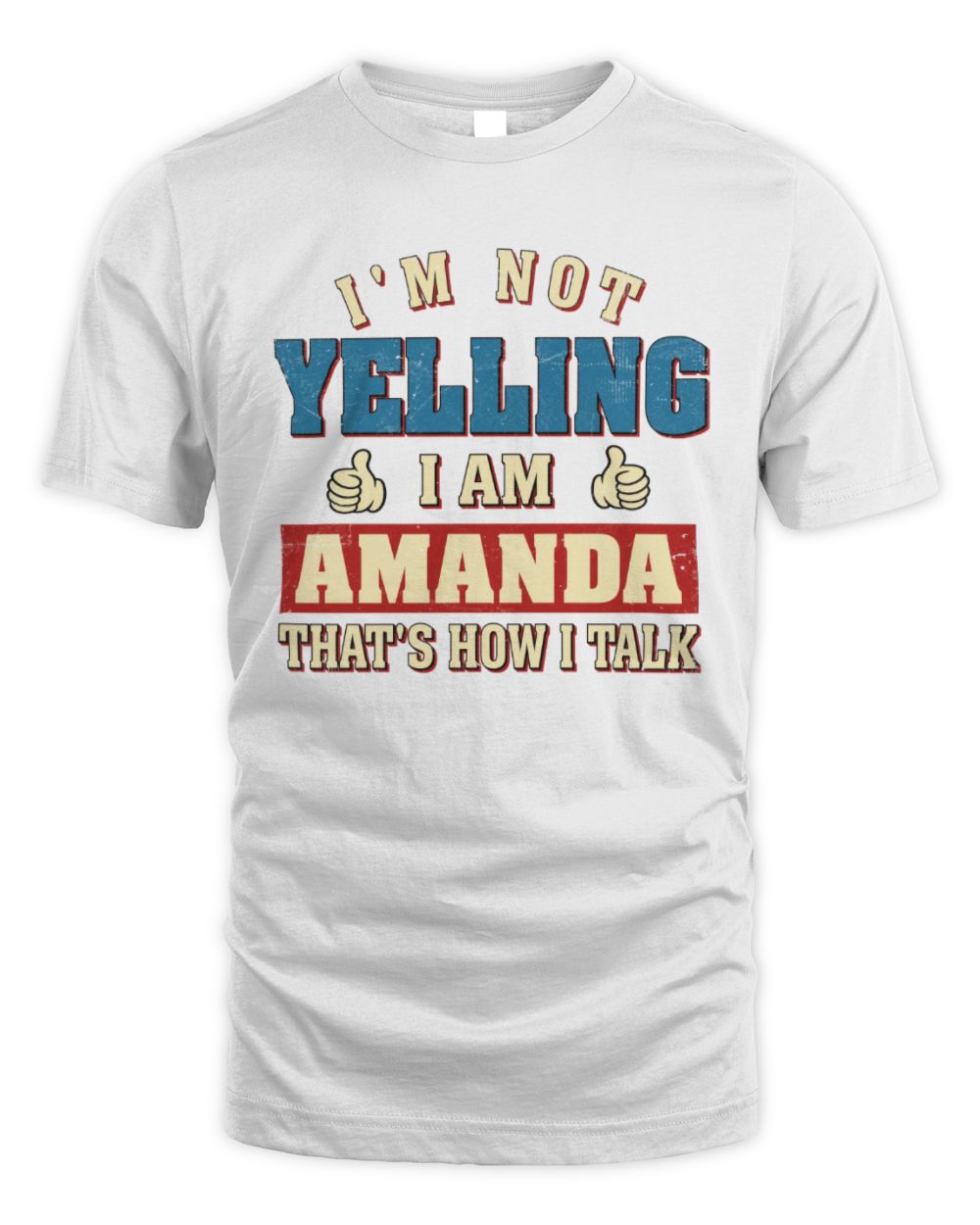 I'm Not Yelling I'm Name That's How I Talk Shirt AMANDA M1-67 / Unisex Standard T-Shirt / white