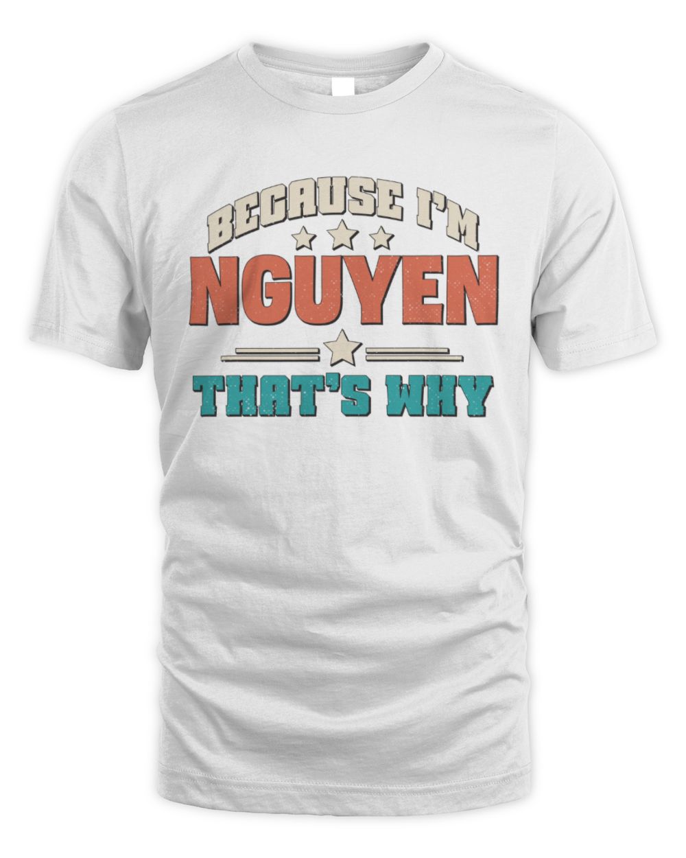 Because I'm Name That's Why Personalized Retro Shirt NGUYEN-49 / Unisex Standard T-Shirt / white