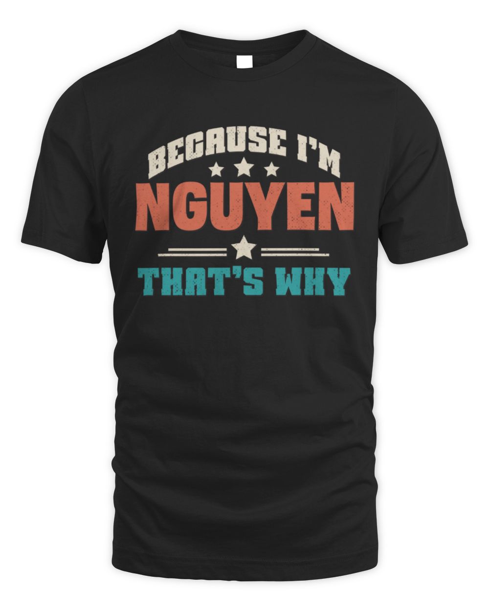 Because I'm Name That's Why Personalized Retro Shirt NGUYEN-49 / Unisex Standard T-Shirt / black