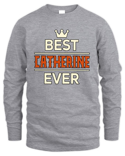 Best Your Name With Crown Shirt CATHERINE M1-59 / Men's Long Sleeved T-Shirt / sport grey