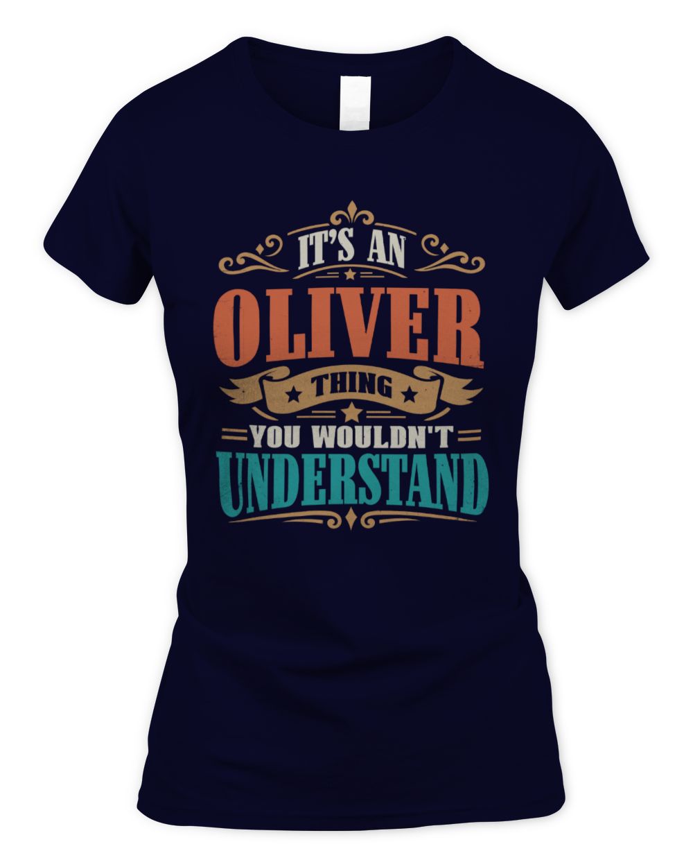 It’s a Name Thing Personalized Retro T-Shirt OLIVER M1-47 / Women's Standard T-Shirt / navy