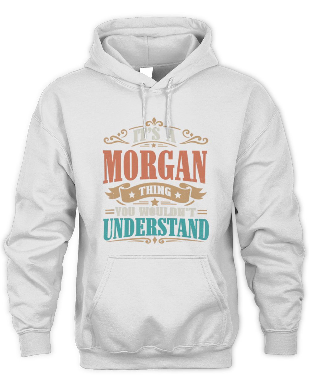 It’s a Name Thing Personalized Retro T-Shirt MORGAN M1-47 / Unisex Hoodie / white