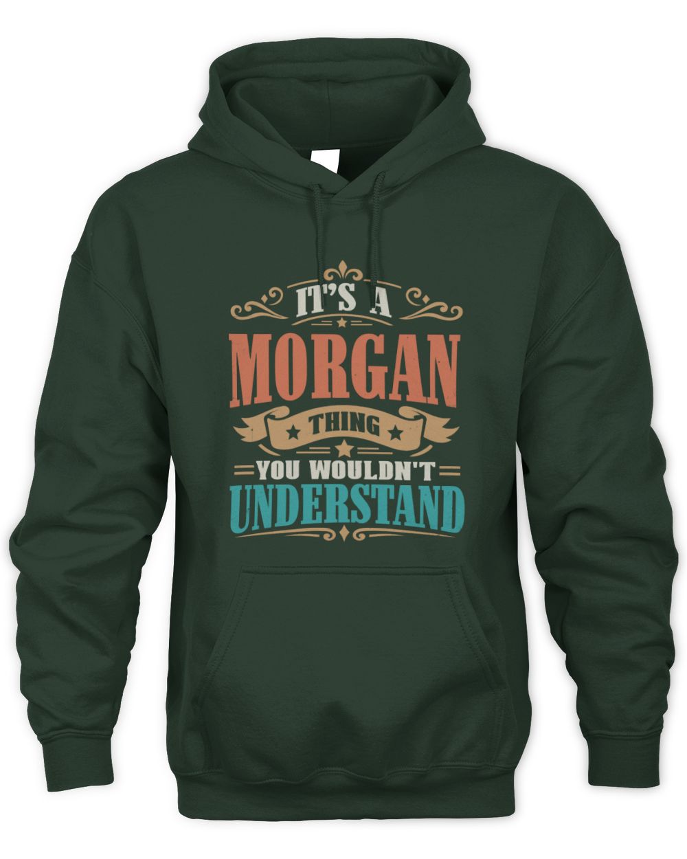 It’s a Name Thing Personalized Retro T-Shirt MORGAN M1-47 / Unisex Hoodie / forest green