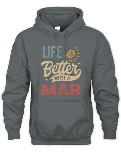 Life Is Better With a Name Personalized Retro T-Shirt MAR-48 / Unisex Hoodie / charcoal