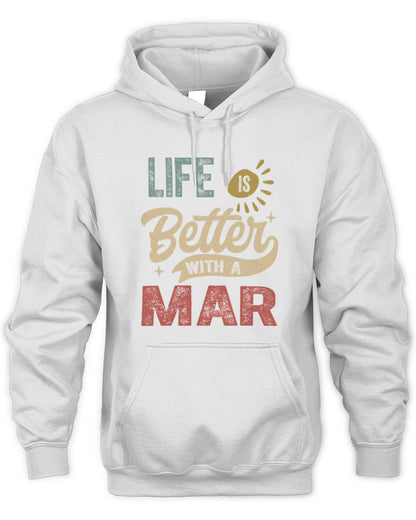 Life Is Better With a Name Personalized Retro T-Shirt MAR-48 / Unisex Hoodie / white