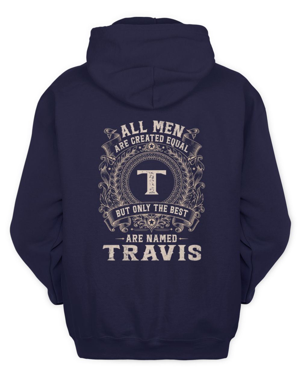All Men Are Created Equal Cool Logo Shirt TRAVIS M1-60 / Unisex Hoodie / navy