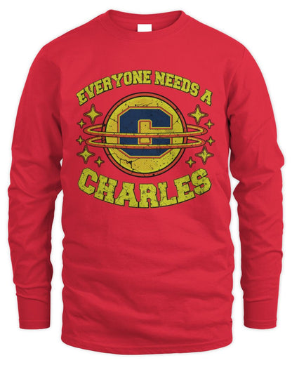 Everyone Needs a Your Name Shirt CHARLES M1-76 / Men's Long Sleeved T-Shirt / red