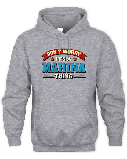 Don't Worry It's a Your Name Thing Funny Retro T-Shirt MARINA M1-57 / Unisex Hoodie / sport grey