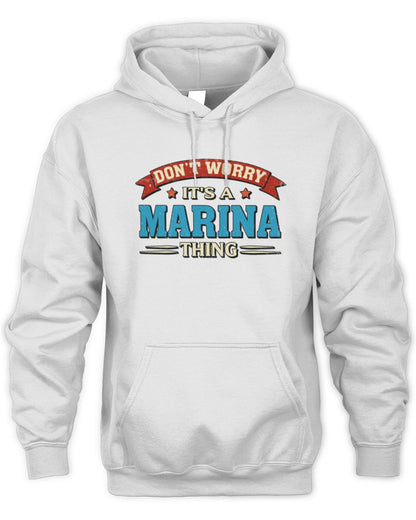 Don't Worry It's a Your Name Thing Funny Retro T-Shirt MARINA M1-57 / Unisex Hoodie / white