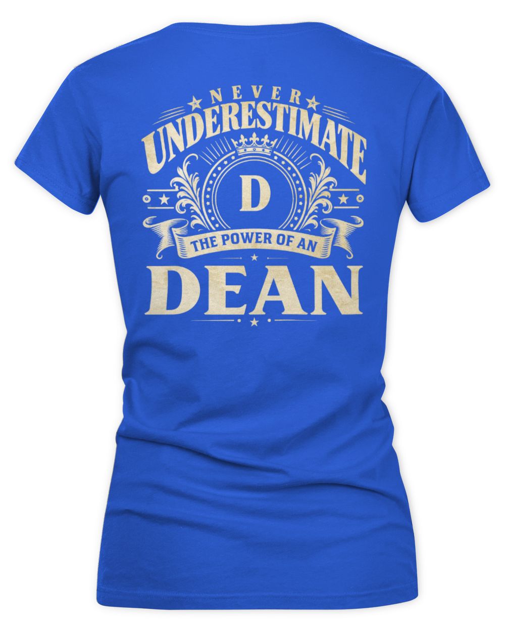 Never Underestimate Your Name Luxury Logo Shirt DEAN M1-63 / Women's V-Neck T-Shirt / royal