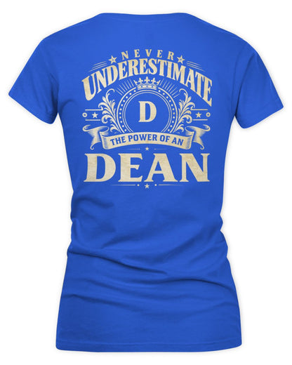 Never Underestimate Your Name Luxury Logo Shirt DEAN M1-63 / Women's V-Neck T-Shirt / royal