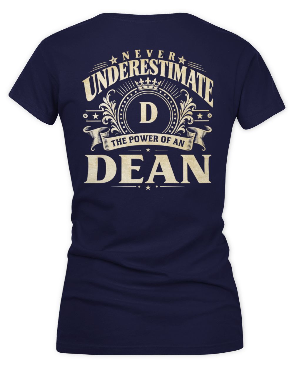 Never Underestimate Your Name Luxury Logo Shirt DEAN M1-63 / Women's V-Neck T-Shirt / navy