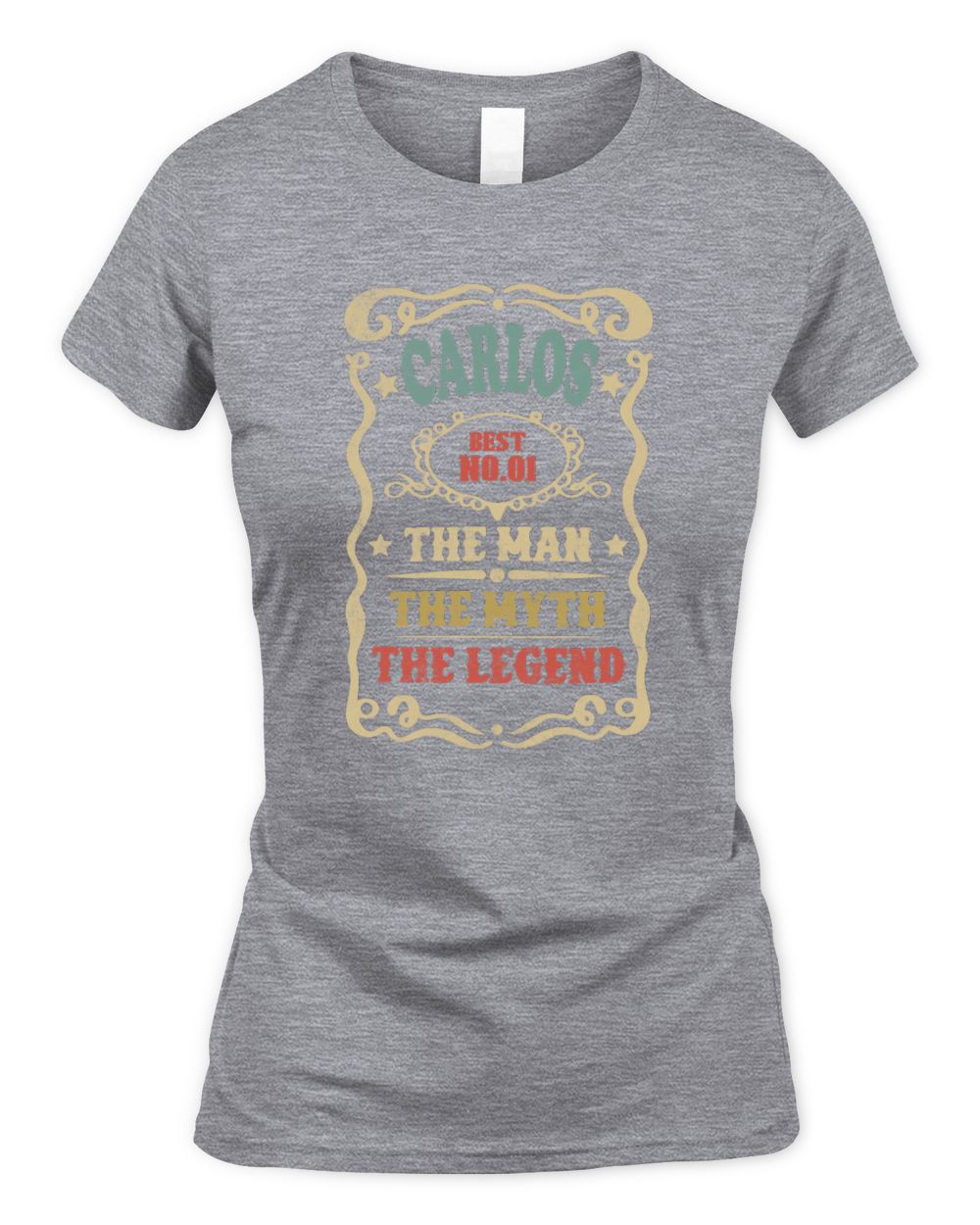 The Man The Myth The Legend Vintage Gold Wine Shirt CARLOS M1-52 / Women's Standard T-Shirt / sport grey