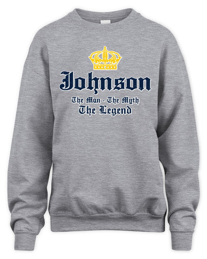 The Man The Myth The Legend Corona Beer T-Shirt JOHNSON M1-S83 / Unisex Sweatshirt / sport grey