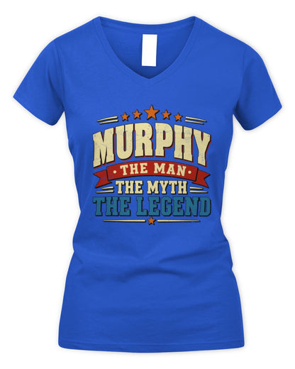 The Man The Myth The Legend Ribbon Vintage T-Shirt MURPHY M1-56 / Women's V-Neck T-Shirt / royal