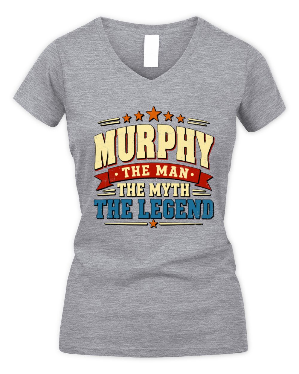 The Man The Myth The Legend Ribbon Vintage T-Shirt MURPHY M1-56 / Women's V-Neck T-Shirt / sport grey