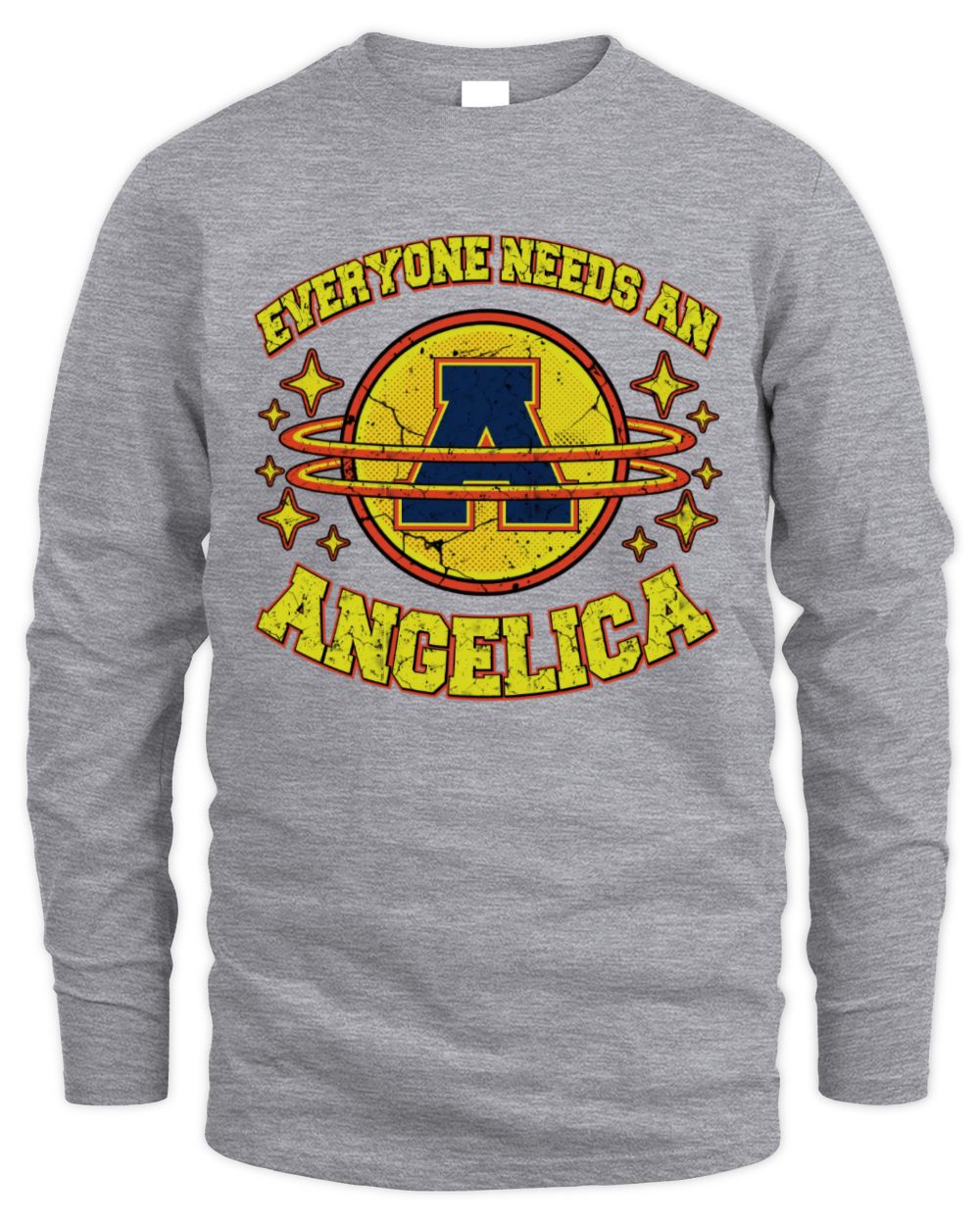 Everyone Needs a Your Name Shirt ANGELICA M1-76 / Men's Long Sleeved T-Shirt / sport grey