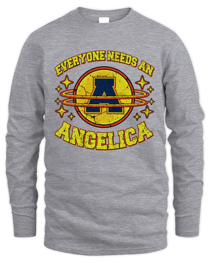 Everyone Needs a Your Name Shirt ANGELICA M1-76 / Men's Long Sleeved T-Shirt / sport grey