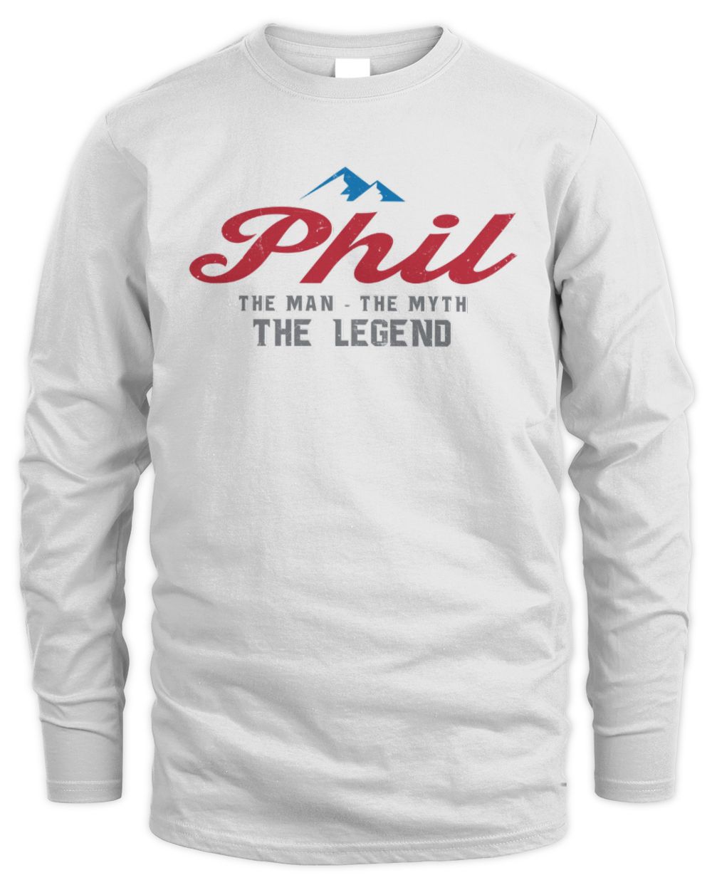 The Man The Myth The Legend Coors Light Beer T-Shirt PHIL M1-S84 / Men's Long Sleeved T-Shirt / white